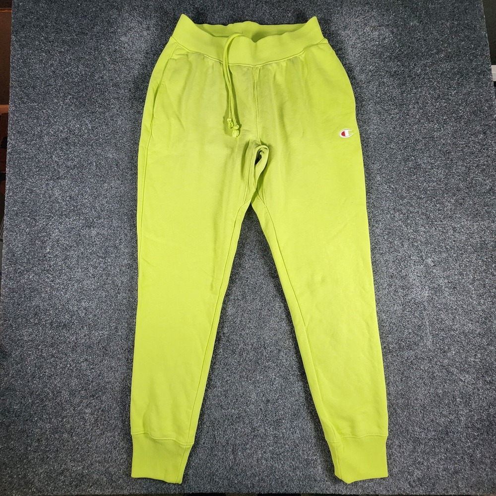 Champion Reverse Weave Joggers Mens Medium Lime Green Sweatpants P3700